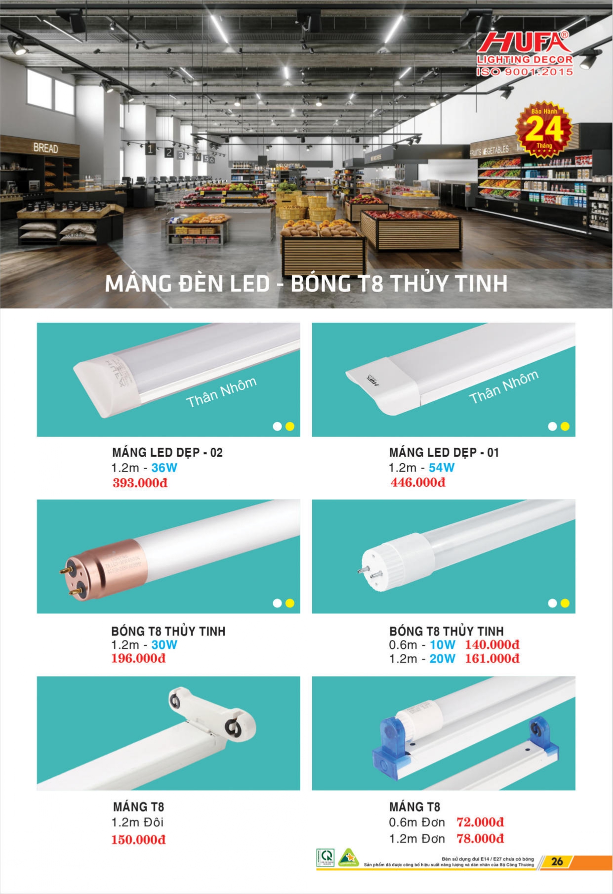 Bảng giá đèn LED HUFA 2026